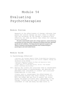 Module 54 Evaluating Psychotherapies Module Preview Research