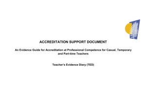 An Evidence Guide for Accreditation at Professional Competence for