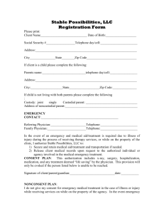 Registration Form - Stable Possibilities