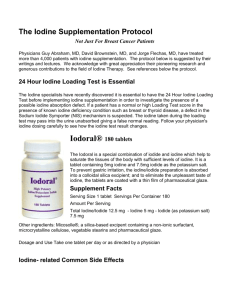 The Iodine Supplementation Protocol Not Just For Breast Cancer