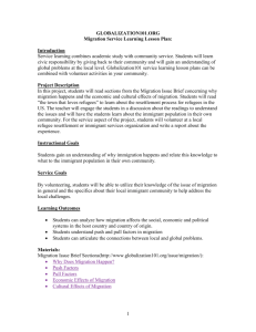 Migration Service Learning Lesson Plan