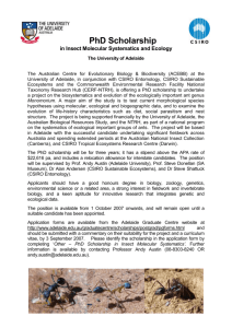PhD Scholarship in Insect Molecular Systematics