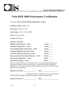 Certificate of Calibration Slebe Twin RSM