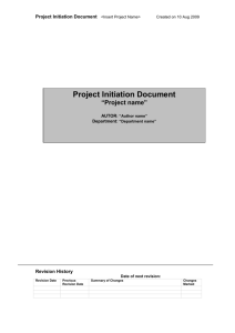 Template Project Initiation Document