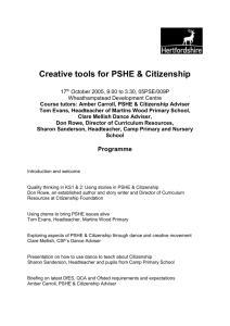 Creative tools for PSHE & Citizenship