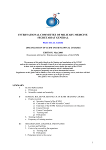 International Course - International Committee on Military Medicine