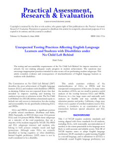 Unexpected Testing Practices Affecting English Language Learners