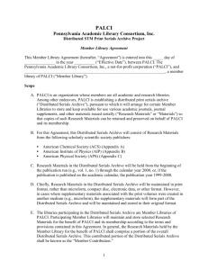 Member Library Agreement - Colorado Alliance of Research Libraries