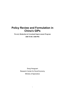 Policy Review and Formulation in China`s GIPs