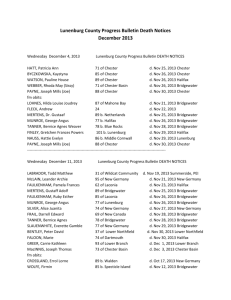 Lunenburg County Progress Bulletin Death Notices December 2013
