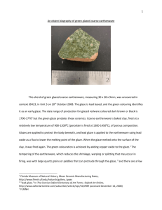 Elise- An object biography of green glazed coarse earthenware