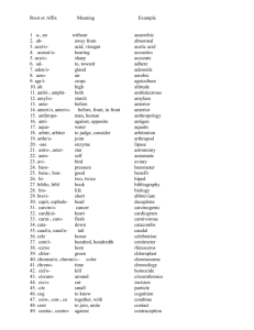 Some Common Word Roots and Affixes