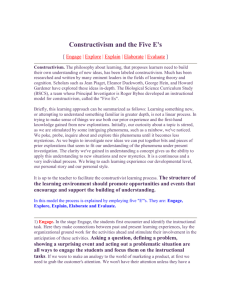 Constructivism and the Five Es