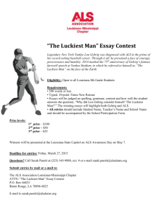The Luckiest Man Essay Contest Flyer 2015