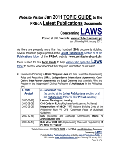 2011 Publications Topic Guide to LAWS Documents