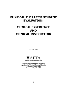 Student Evaluation of the Clinical Education Experience