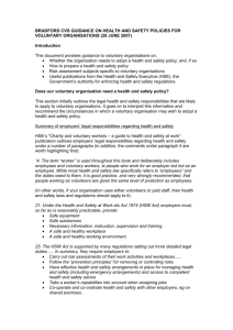 Health and safety policies for voluntary organisations