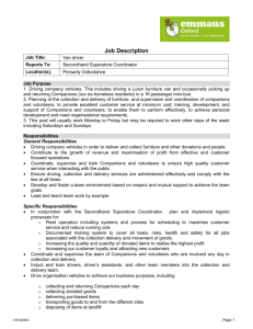 Job description and person specification