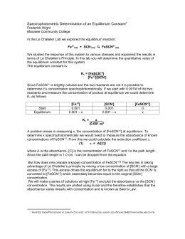 spectrophotometric determination of equilibrium formal report Overview source: laboratory of dr michael evans — georgia institute of technology the equilibrium constant, k, for a chemical system is the ratio of product. spectrophotometric determination of equilibrium formal report Overview source: laboratory of dr michael evans — georgia institute of technology the equilibrium constant, k, for a chemical system is the ratio of product.