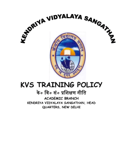 kvs training policy के० वि० सं० प्रशिक्षण नीति Academic