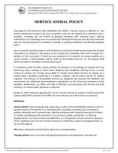 Service Animal Policy - California State University, East Bay