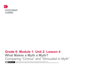 Grade 6: Module 1: Unit 2: Lesson 4 What Makes a Myth a Myth