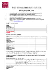 WEEE Disposal Form - Cardiff University