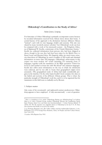 Oldendorp`s Contribution to the Study of Africa