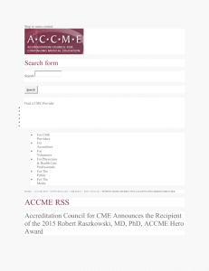 ACCME RSS | Accreditation Council for Continuing Medical Education