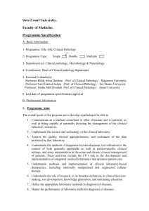 1- Programme Title: Msc Clinical Pathology