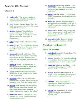 Worksheets Lord Of The Flies Vocabulary Worksheet collection of lord the flies vocabulary worksheet sharebrowse vocabulary