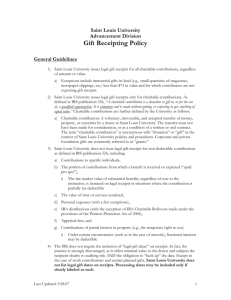 Gift Receipting Policy - 9-28-07