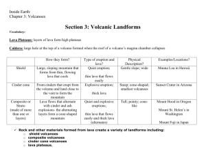 Section 3 notes: Volcanic landforms