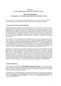 Terms of reference for the evaluation of Habitat International Coalition