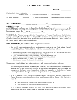 surety bond form