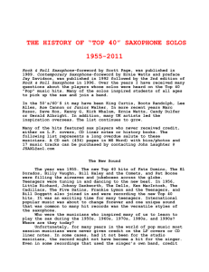 THE HISTORY OF SAXOPHONE SOLOS IN "POP"