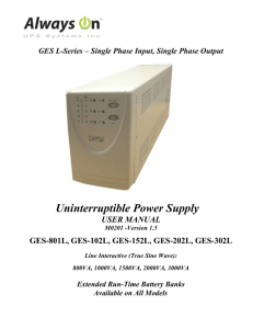 GES L-Series – Single Phase Input, Single Phase Output