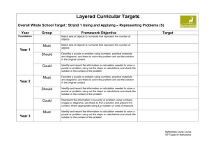 Layered Curricular Targets Representing Problems