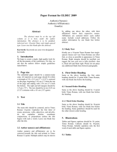 Paper Format for ELDEC 2007