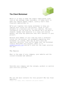 The Client Worksheet