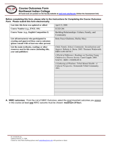 Course Outcomes Form - Northwest Indian College