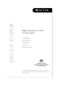 Higher education in TAFE: An issues paper