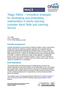 Leicester Adult Skills and Learning - good practice example