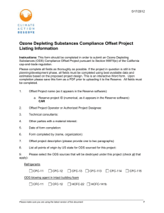 Offset Project Listing Information Form – Compliance Protocol