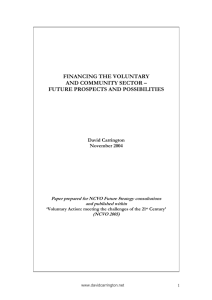 Financing the Voluntary and Community Sector