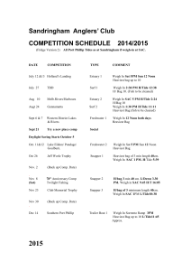 DRAFT COMPETITION SCHEDULE - Sandringham Anglers` Club