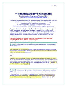 THE TRANSLATORS TO THE READER