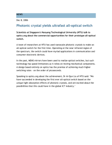 Photonic crystal yields ultrafast all-optical switch