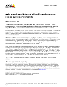 Axis Communications har slutit avtal med sju nya