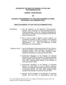 decision of the director general of post and telecommunication